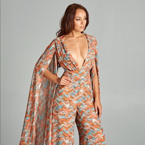 Cape Sleeve Jumpsuit - Picture 2 of 3